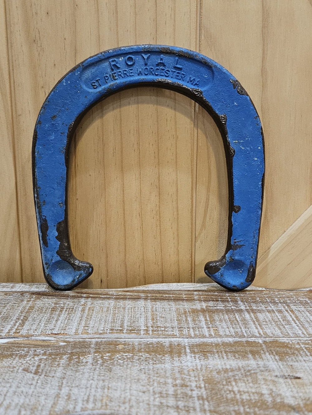 Vintage | Royal St Pierre Worcester Massachusetts Blue Throwing Horseshoe